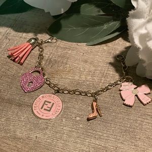 Link Bangle Bracelet Pink